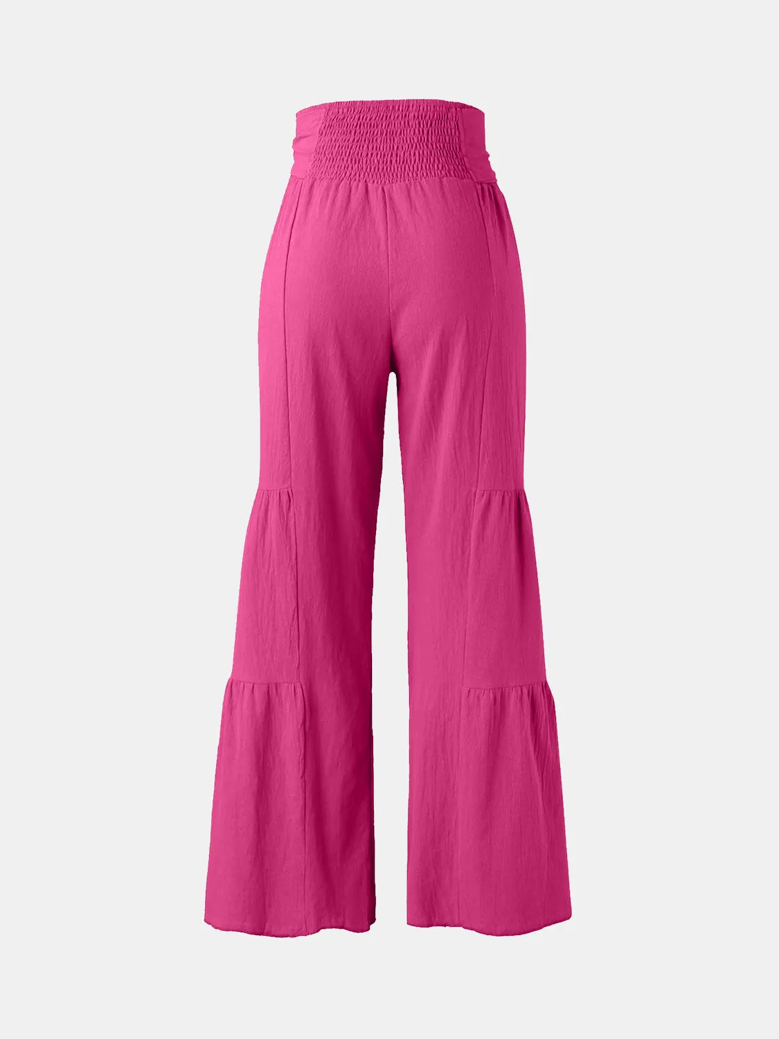 Tied Ruched Wide Leg Beach Pants