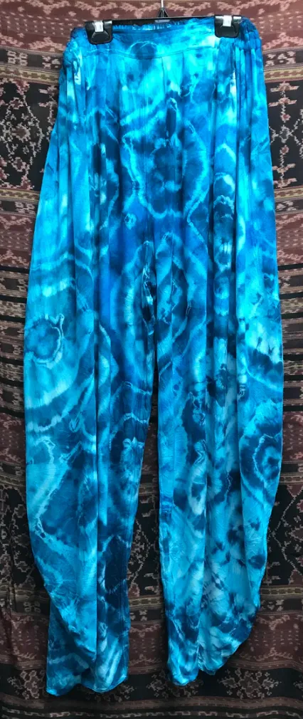 Tienda ho  Blues Boho Harem Pants One-of-a-Kind Tie Dye Moroccan Cotton Sml-5x