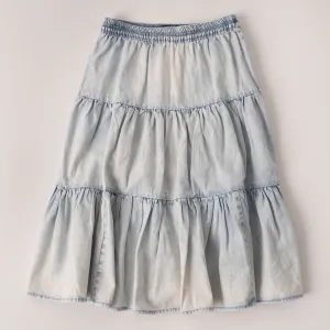 Tiered Waterpark Denim Skirt