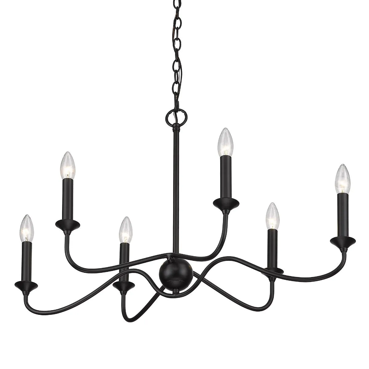 Tierney 29 in. 6 lights Pendant Light Black Finish