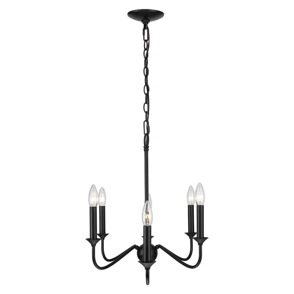 Tierney 29 in. 6 lights Pendant Light Black Finish