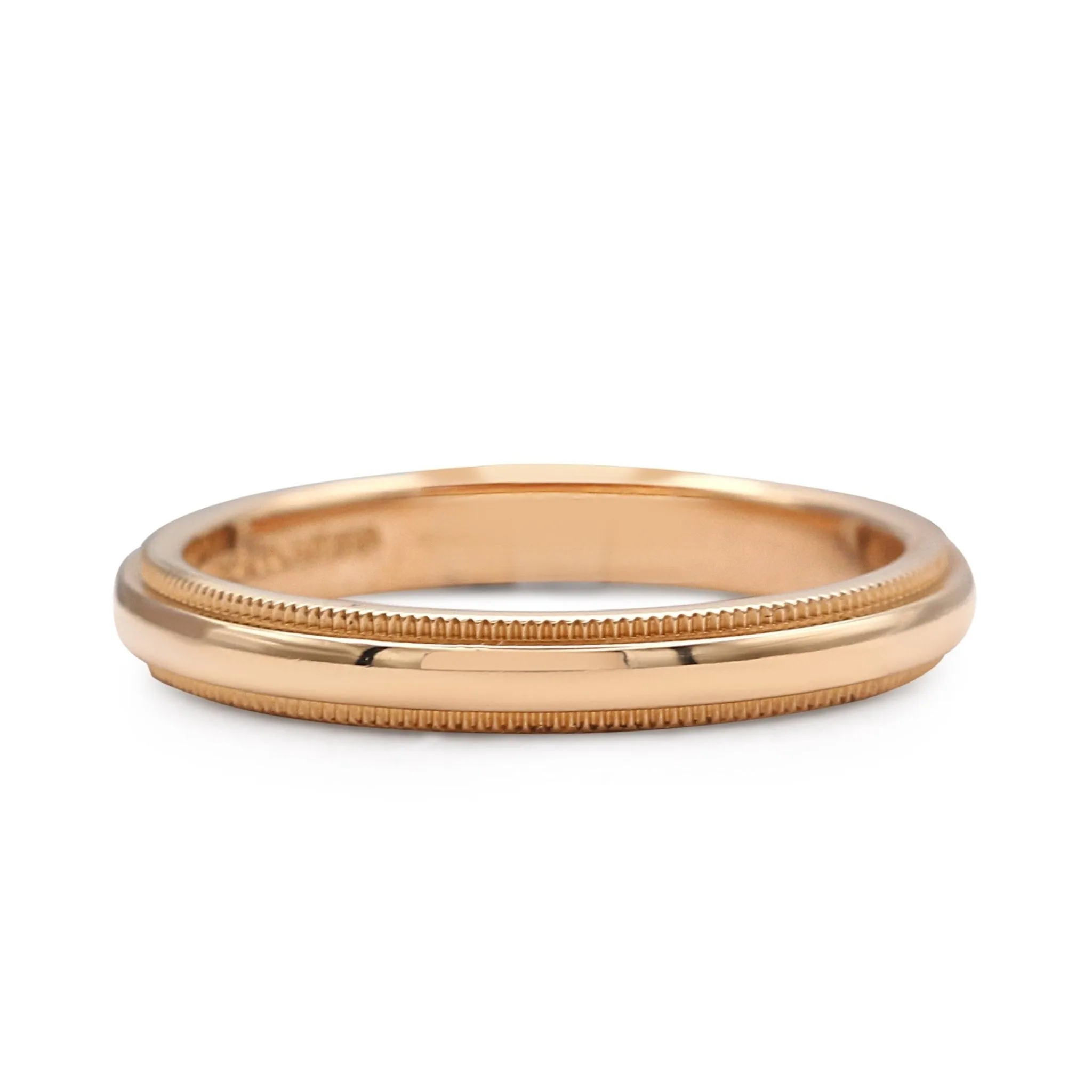 Tiffany & Co 3mm Millgrain Edge Court Wedding Ring