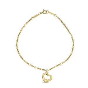 Tiffany Elsa Peretti 11mm Open Heart Bracelet 7.5" - 18ct Yellow Gold