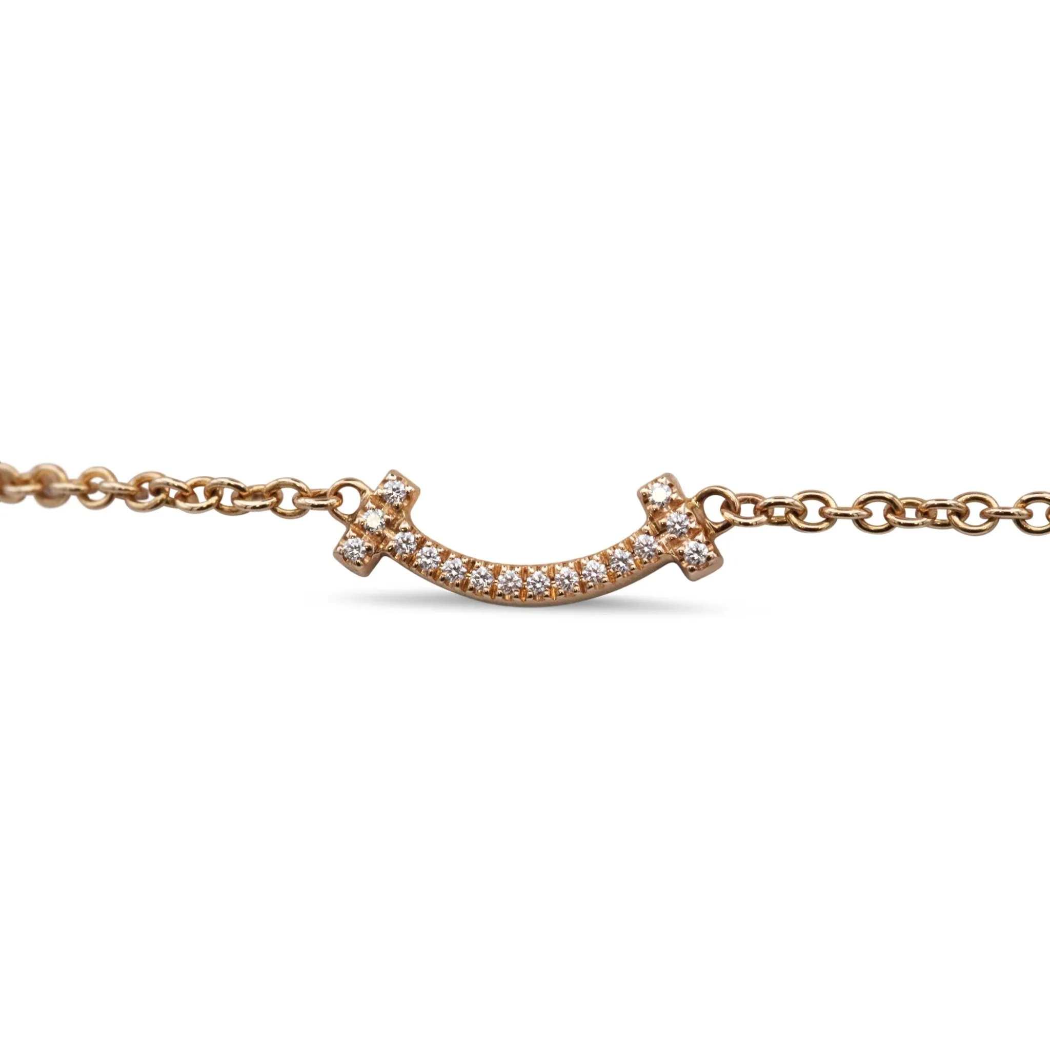 Tiffany T Diamond Set Smile Bracelet - 18ct Yellow Gold