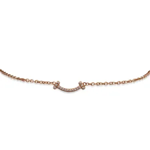 Tiffany T Diamond Set Smile Bracelet - 18ct Yellow Gold