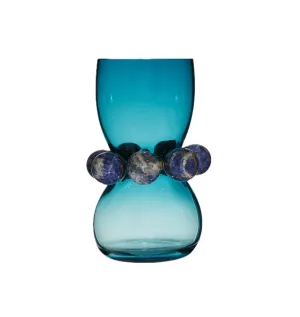 Tiffany Vase Duck Blue with Dark Blue Stone