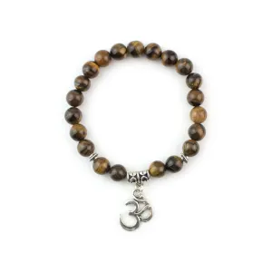 Tiger Eye Om Beaded Bracelet