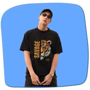 Tiger Savage - Men Oversized T-Shirt