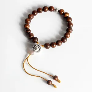 Tiger Skin Sandalwood White Copper Six Mantra Bracelet