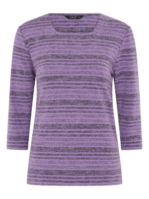 TIGI 18/20 Amethyst Melange Stripe Square Neck Top - T25-05A