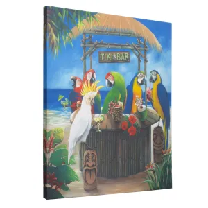 Tiki Birds Outdoor Canvas Art Print - 35x35