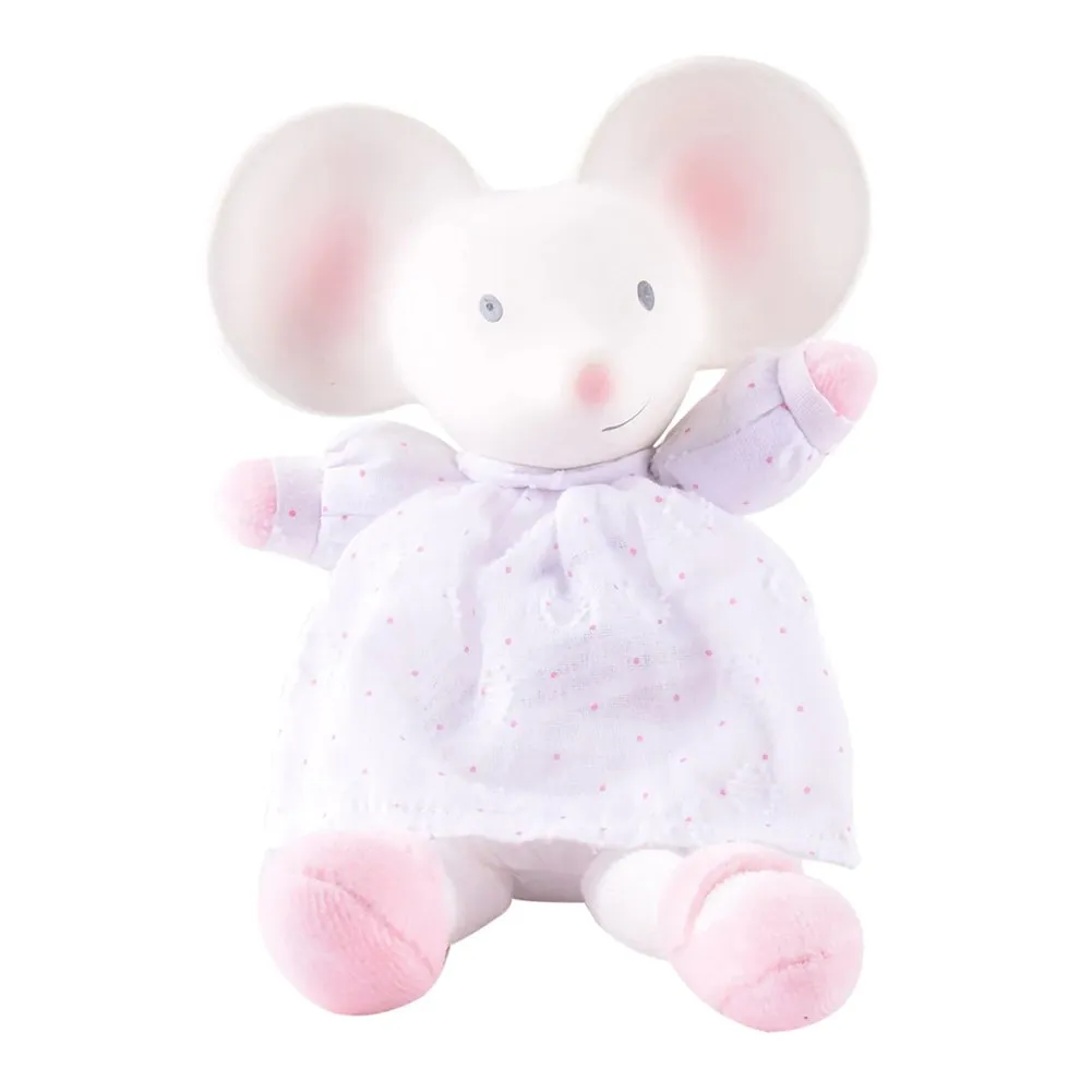 Tikiri Mini Plush Toy with Natural Rubber Head - Meiya the Mouse (8 inch)