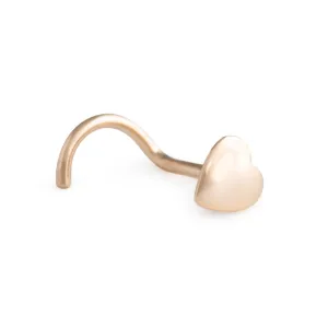 Tilum 20g Yellow Gold Heart Nose Screw - Left Bend