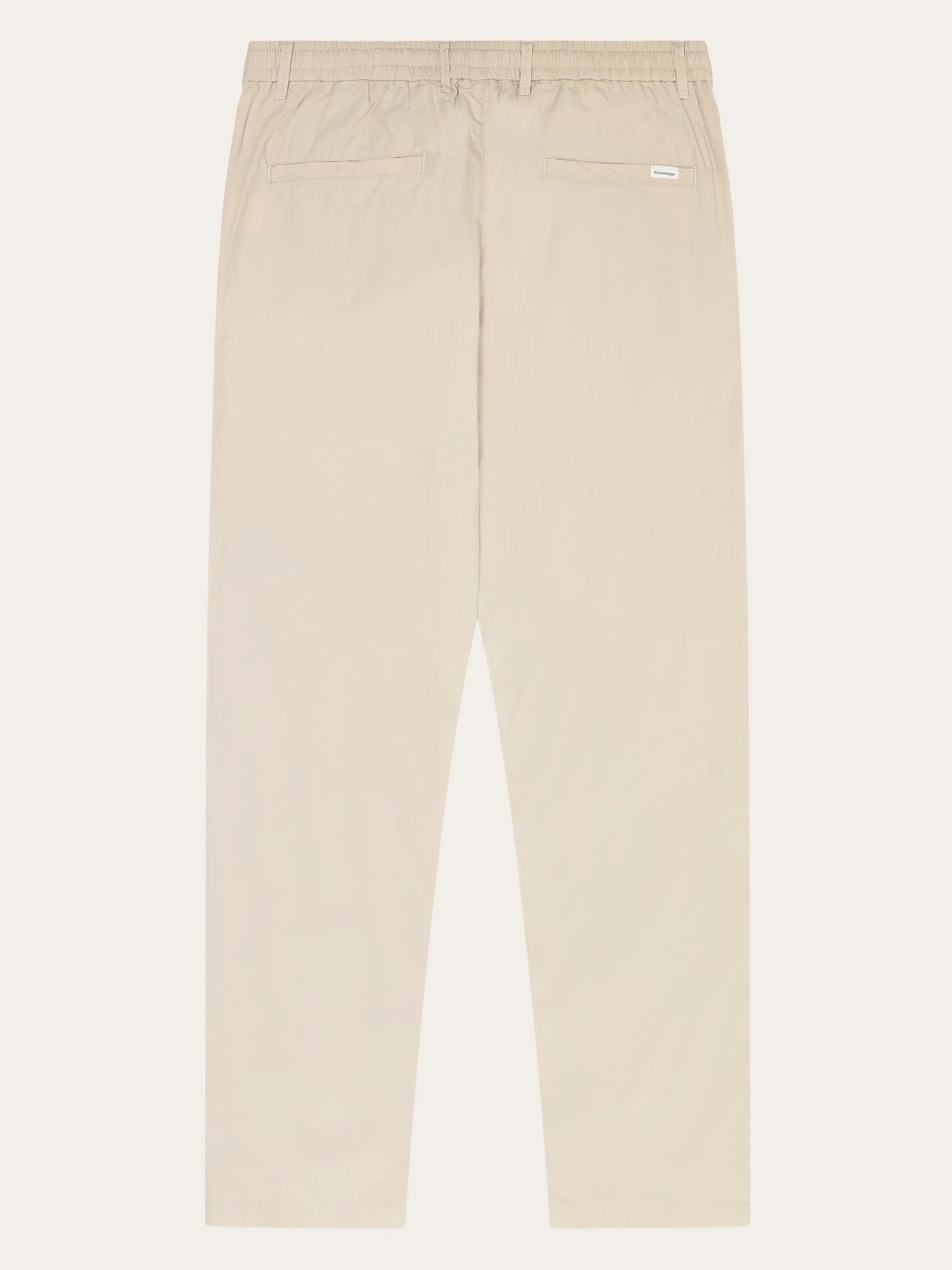 TIM tapered poplin elastic waist string pants - GOTS/Vegan - Light feather gray