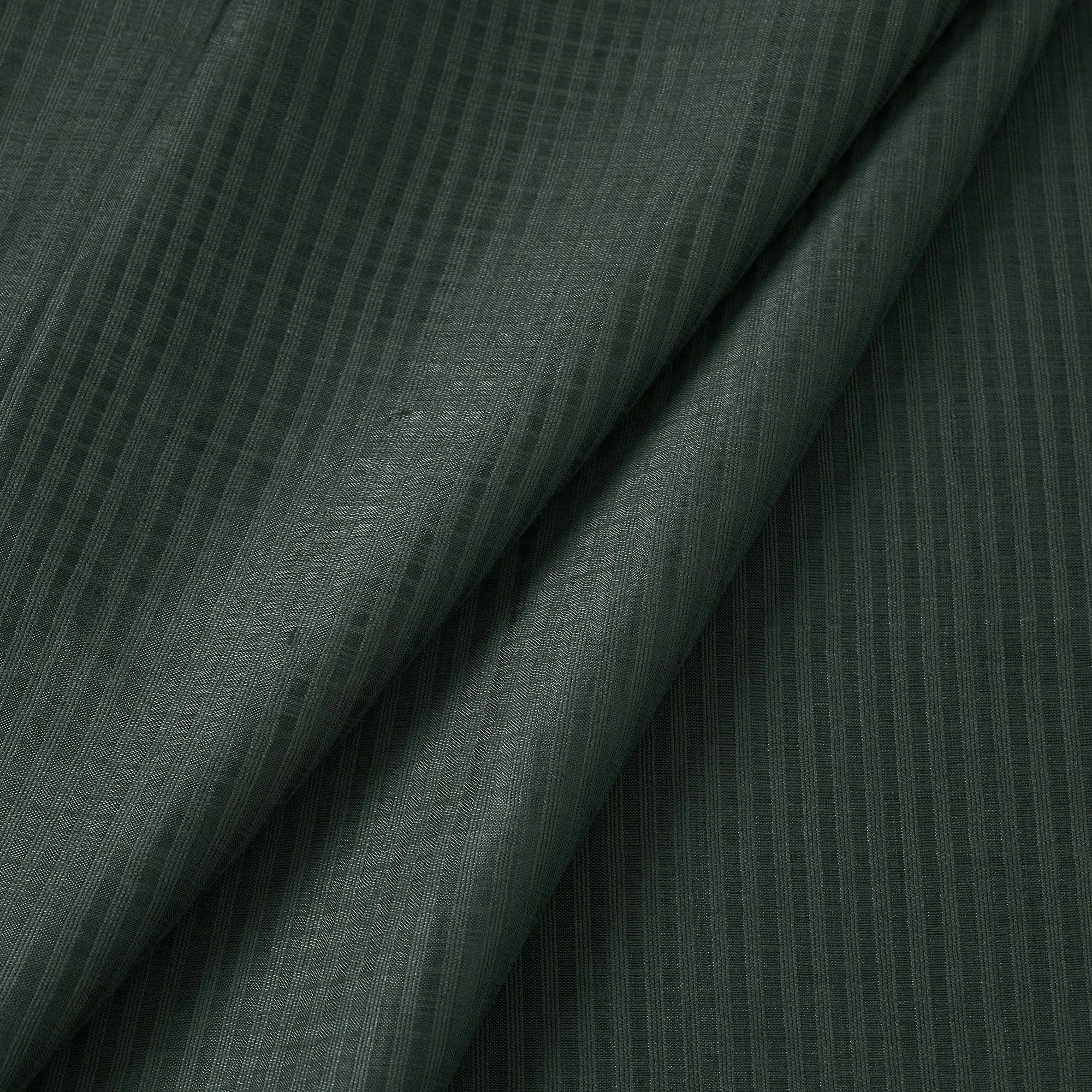 Timber Green - Vidarbha Tussar Silk Checks Handloom Fabric