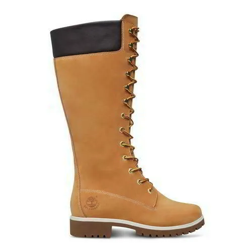 Timberland 14 Inch Tall Womens Ladies Waterproof Wheat Black Boots Size 4-8