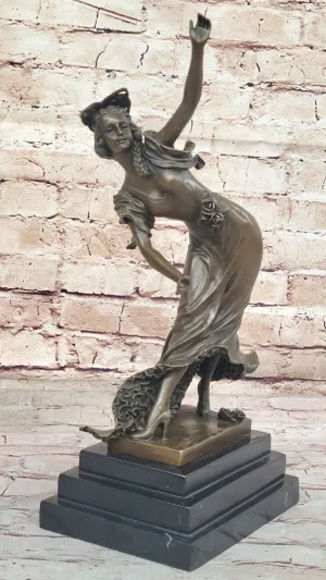 Timeless Artwork: Colinet`s Handmade Bronze Sculpture - Spanish Dancer, Art Deco