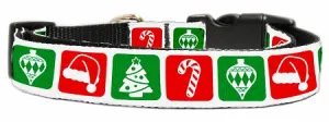 Timeless Christmas Nylon Dog Collar Medium Narrow