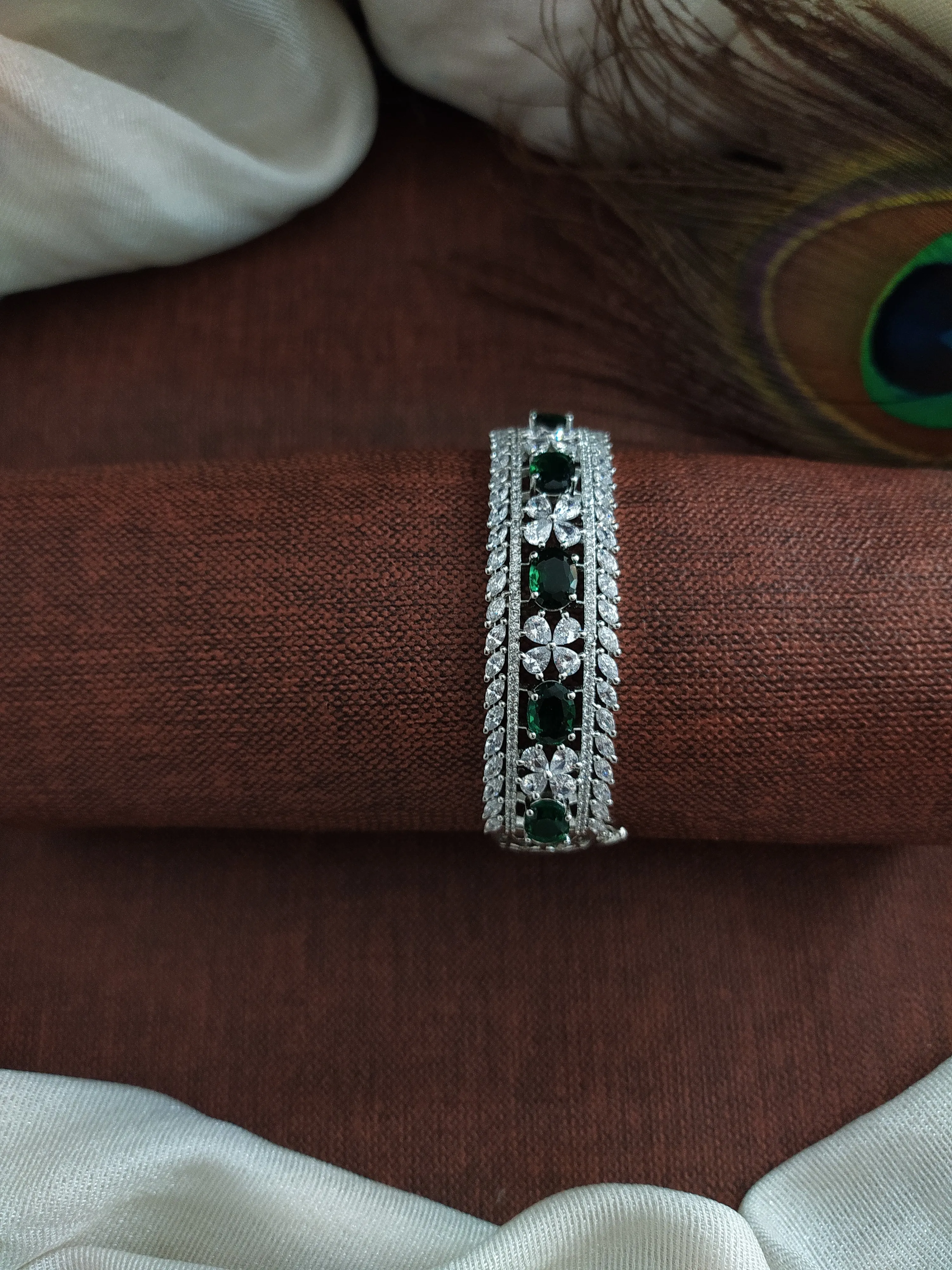 Timeless Elegance for Your Wrist: Silver Plated Zircon Kada Bracelets