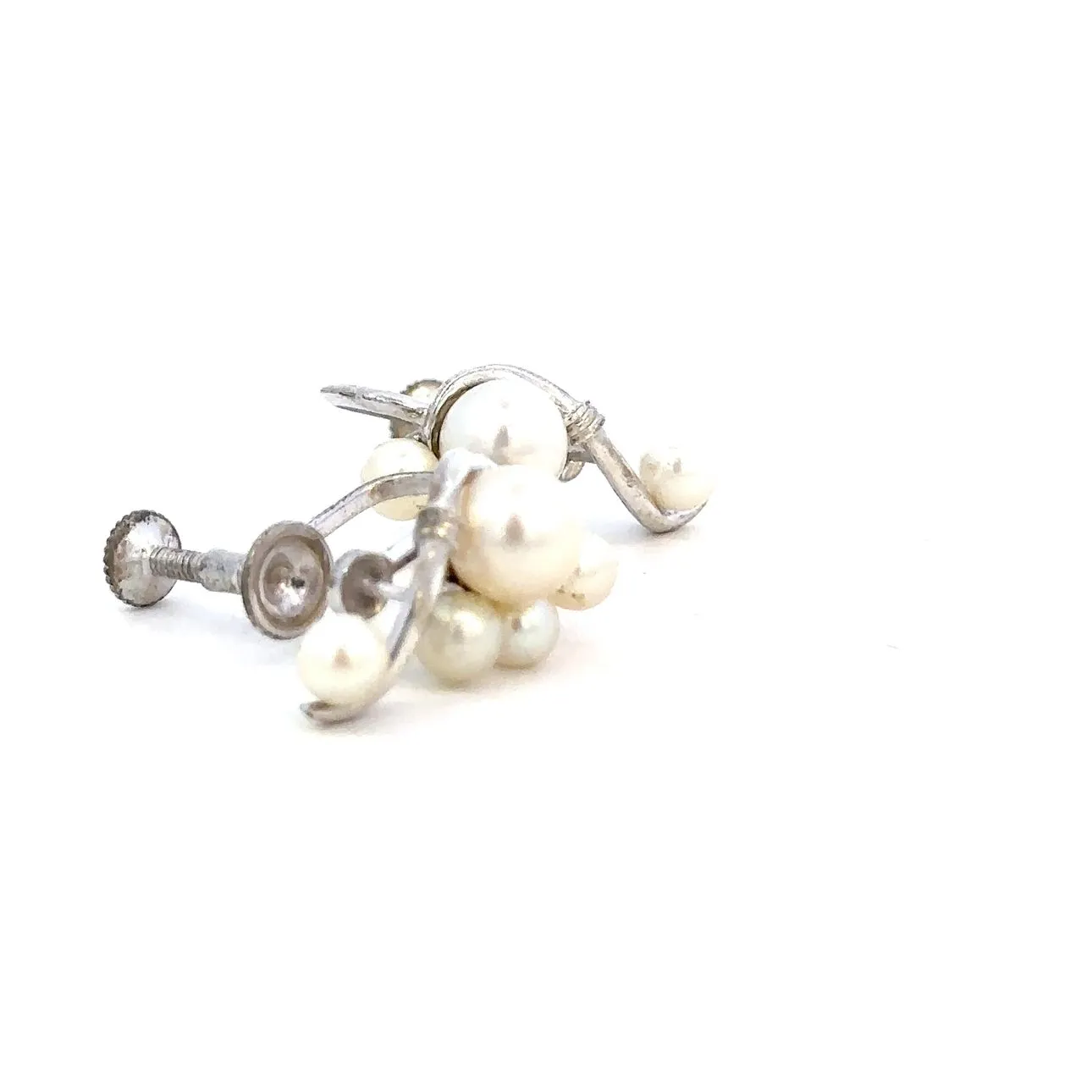 Timeless Elegance Silver Pearl Earrings presented in a Mikimoto Box