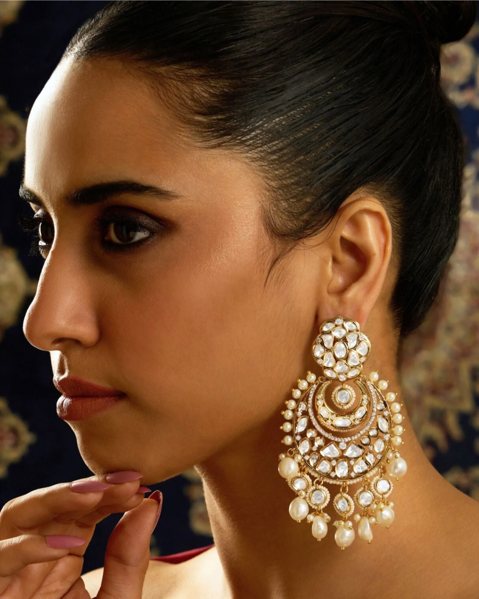 Timeless Pearl Chandbali Earring