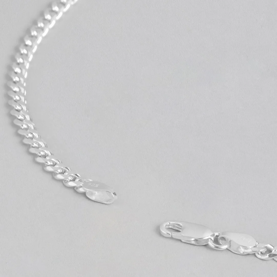 Timeless Silver Linkage 925 Sterling Silver Silver-Plated Chain for Him