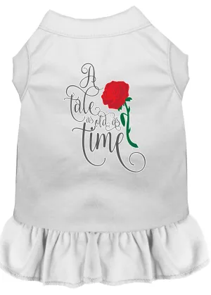 Timeless Tale Screen Print Dog Dress White Xs