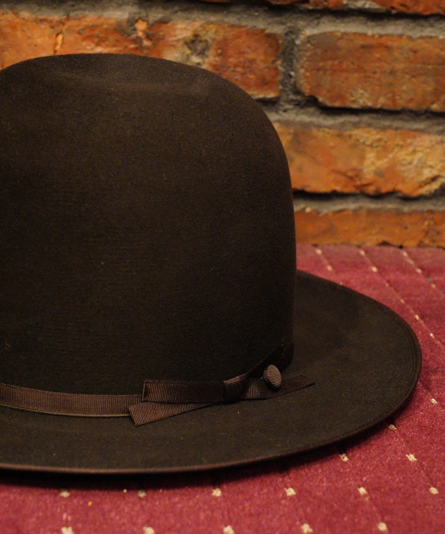 Timeless Trims Felt Bowler Hat in Chocolate