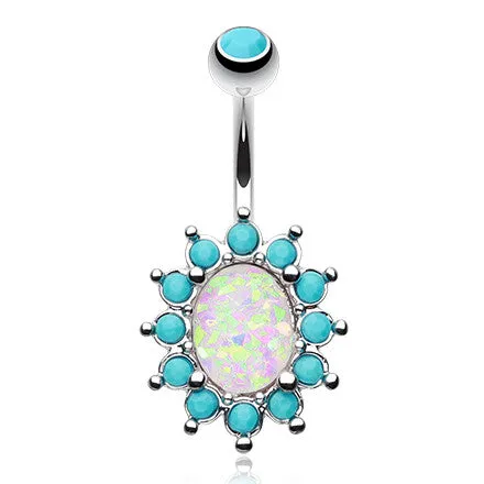 Timeless Turquoise with Opal Belly Ring