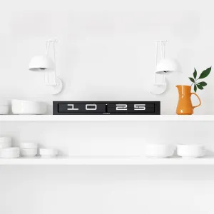 Timeline Black 24 Hours - Flip Clock - Military Time - Floating Display Shelve -Functional Art