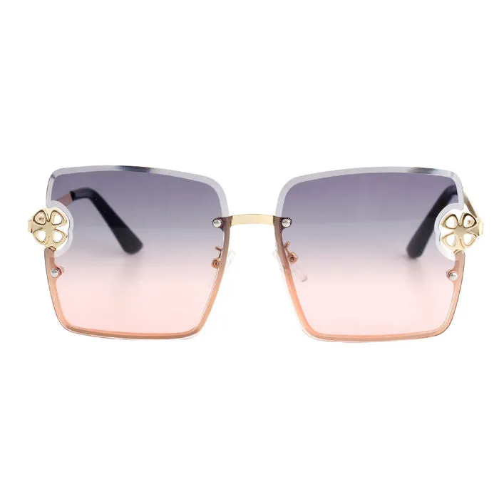 Tint Color Square Clover Sunglasses