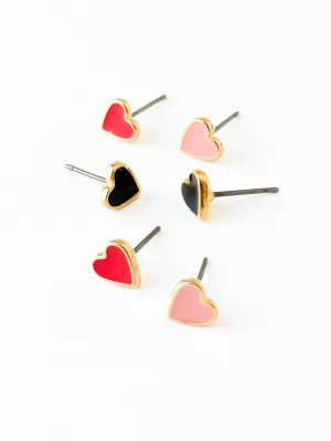 Tiny Heart Studs With Hypoallergenic posts - WS