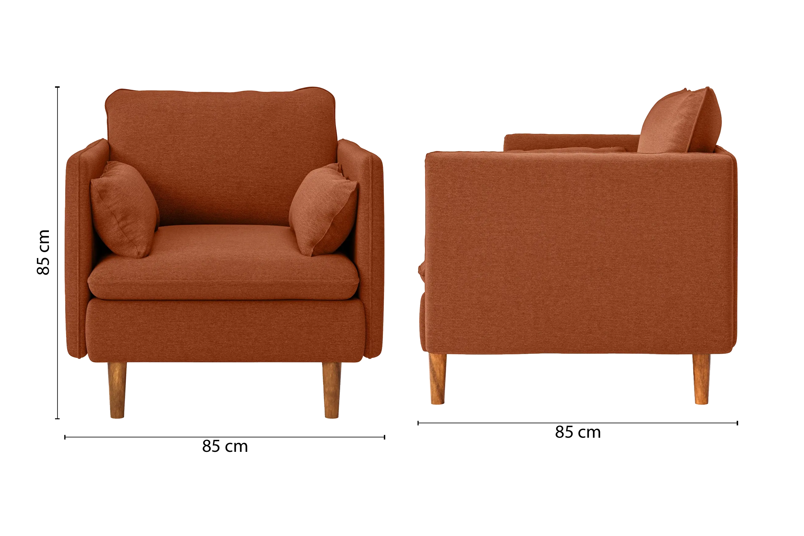 Tirreni Armchair Orange Linen Fabric