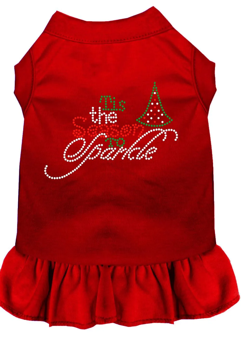 Tis The Season To Sparkle Rhinestone Dog Dress Red Sm (10)