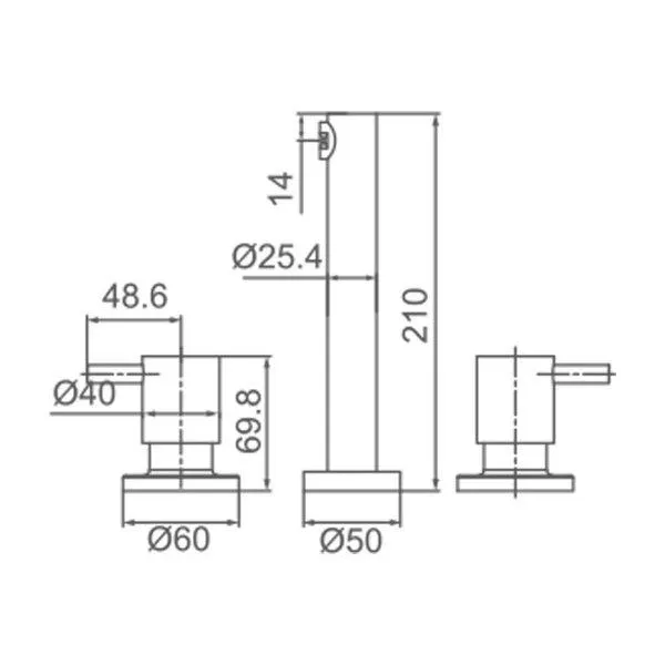 Tisst Bath Set With 210mm Fixed Spout - WT401