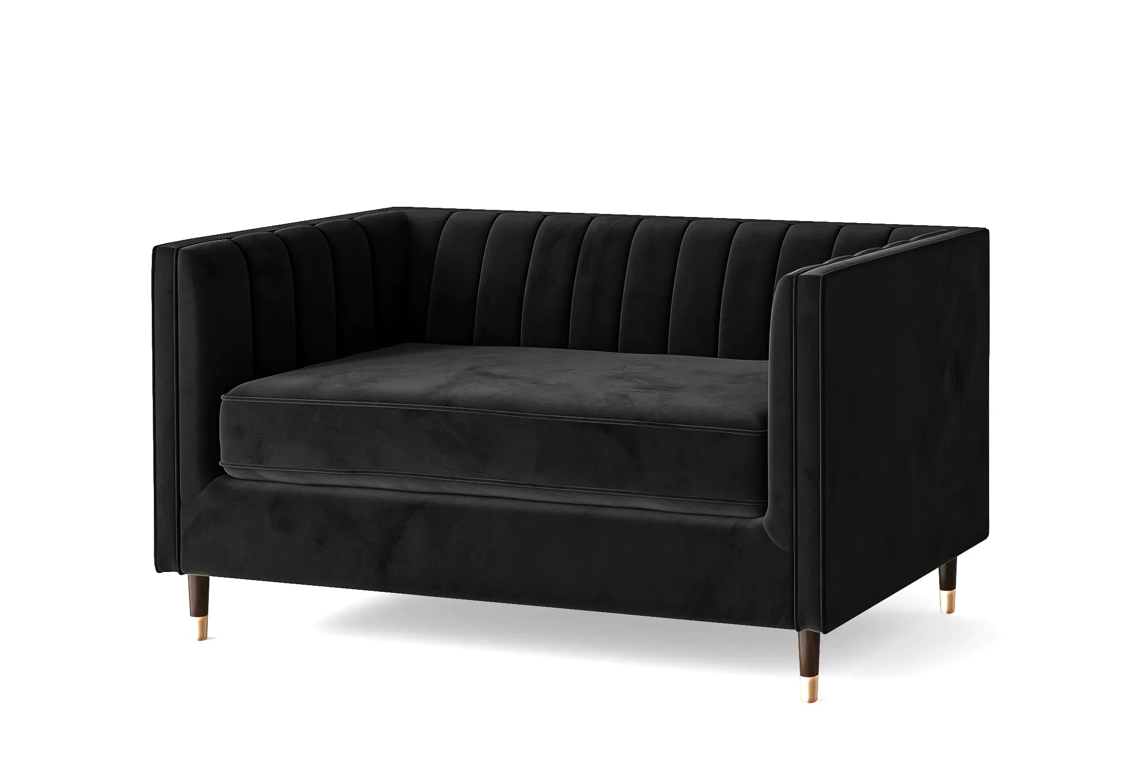 Tivoli 2 Seater Sofa Black Velvet