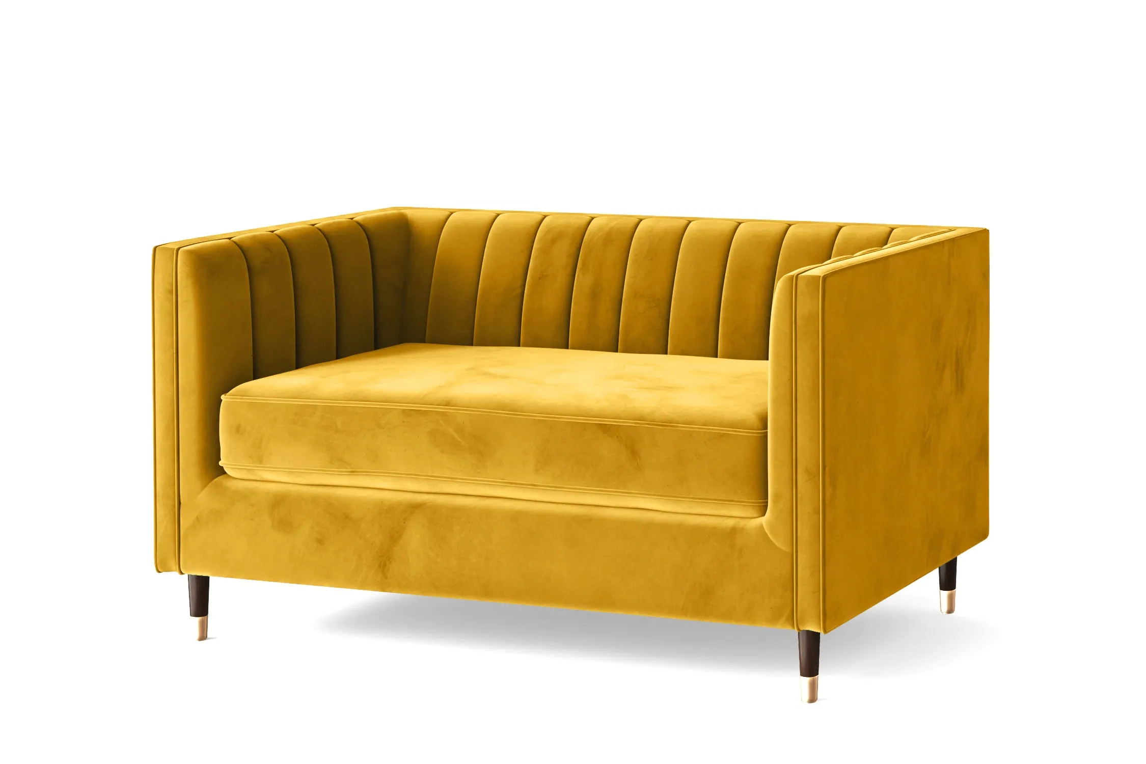 Tivoli 2 Seater Sofa Yellow Velvet