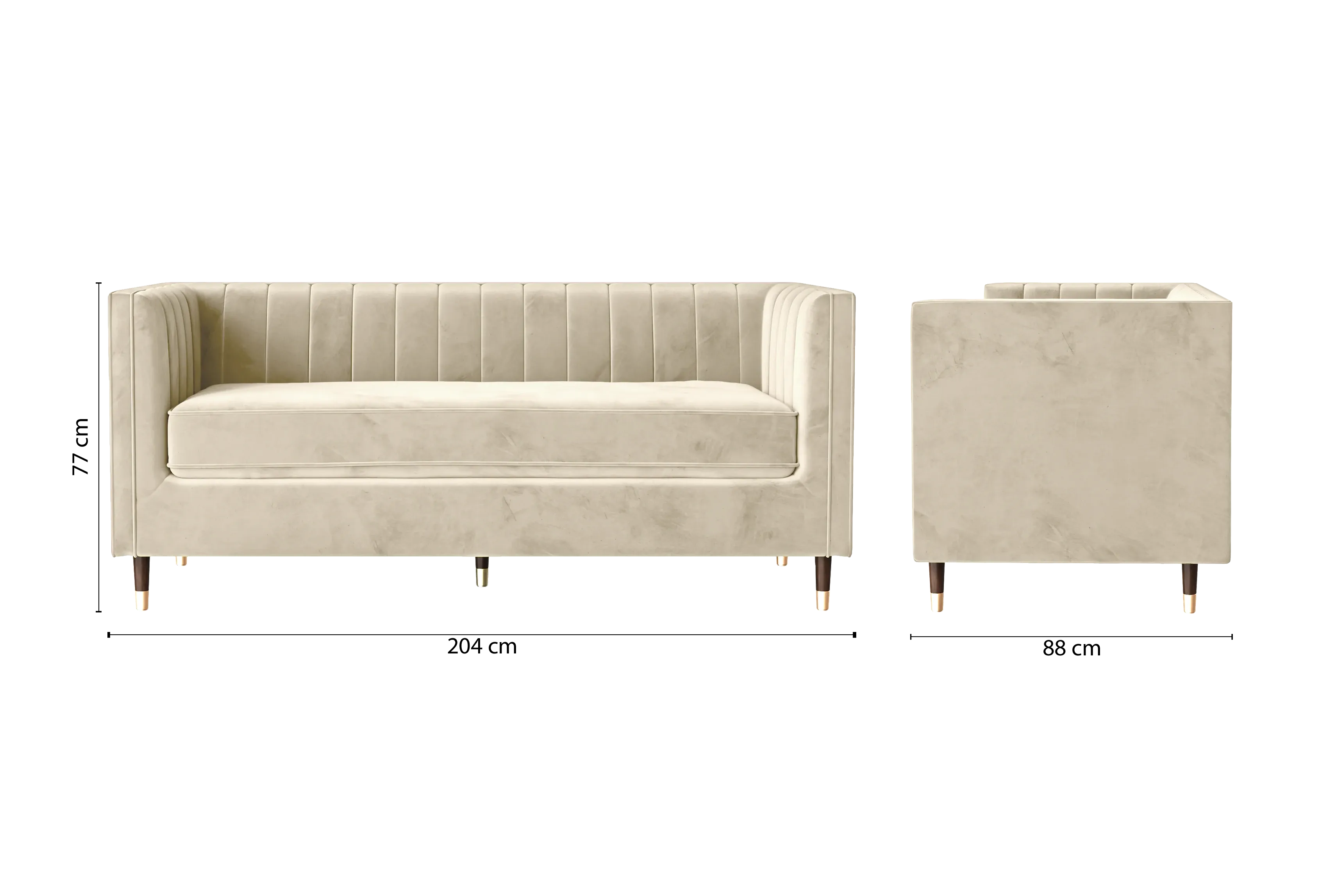 Tivoli 3 Seater Sofa Cream Velvet