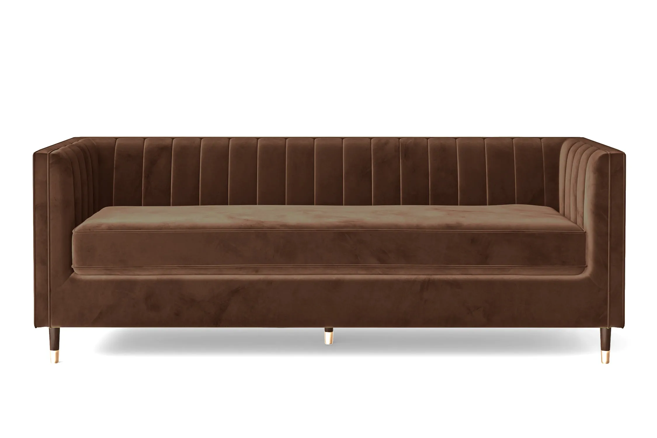 Tivoli 4 Seater Sofa Coffee Brown Velvet