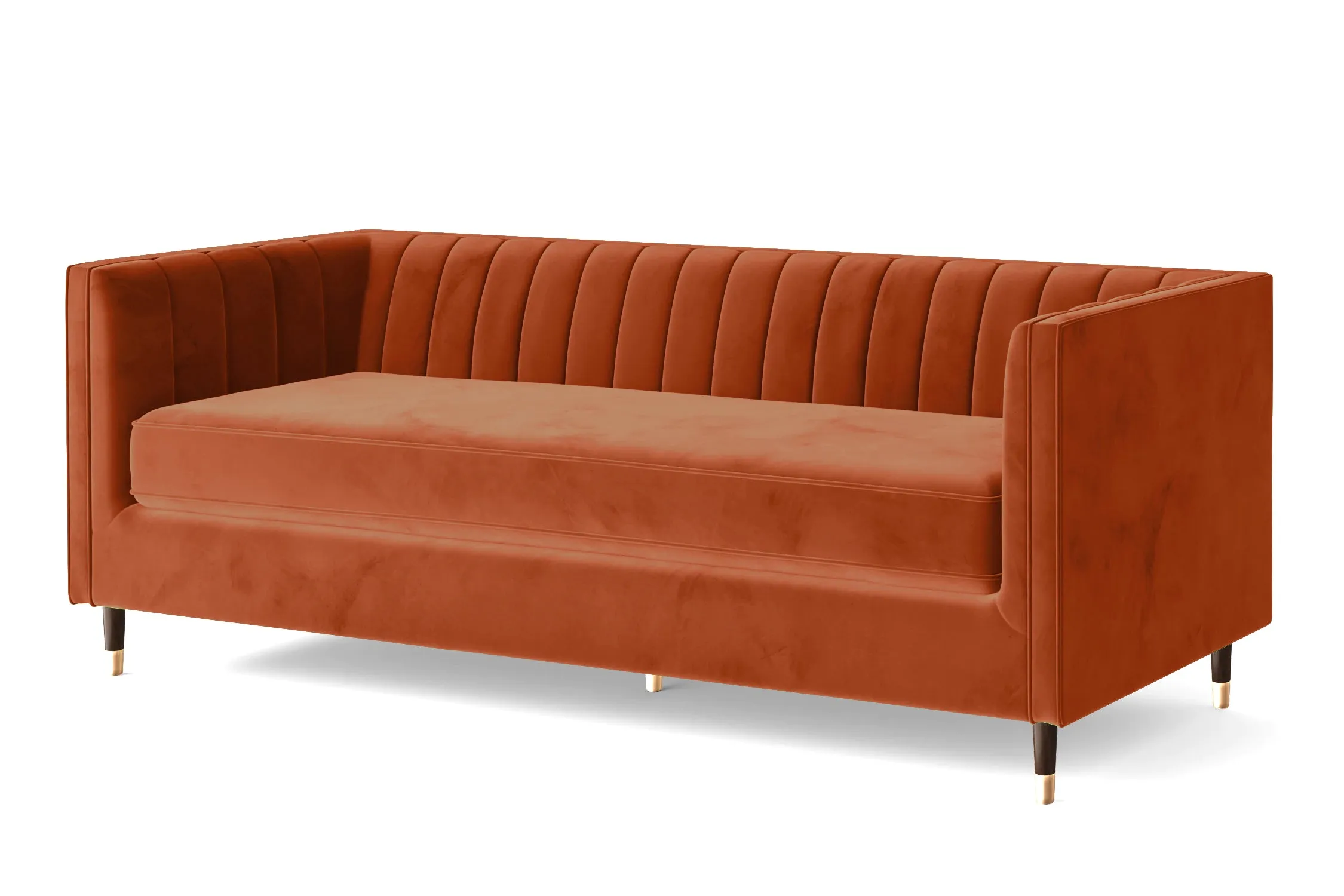 Tivoli 4 Seater Sofa Orange Velvet