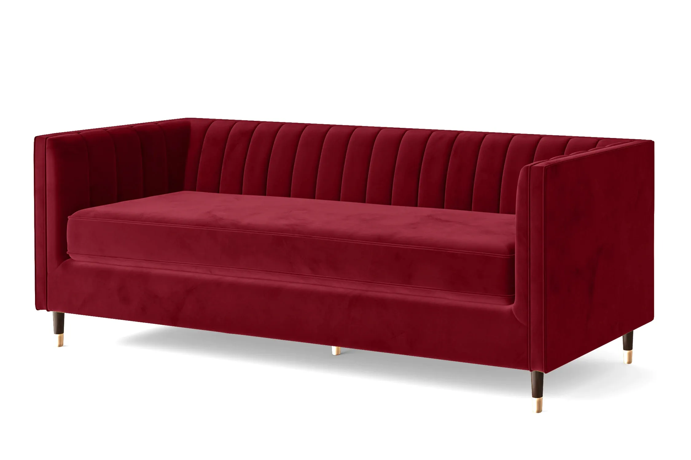 Tivoli 4 Seater Sofa Red Velvet