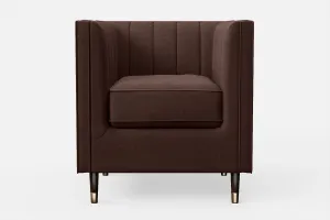 Tivoli Armchair Coffee Brown Linen Fabric