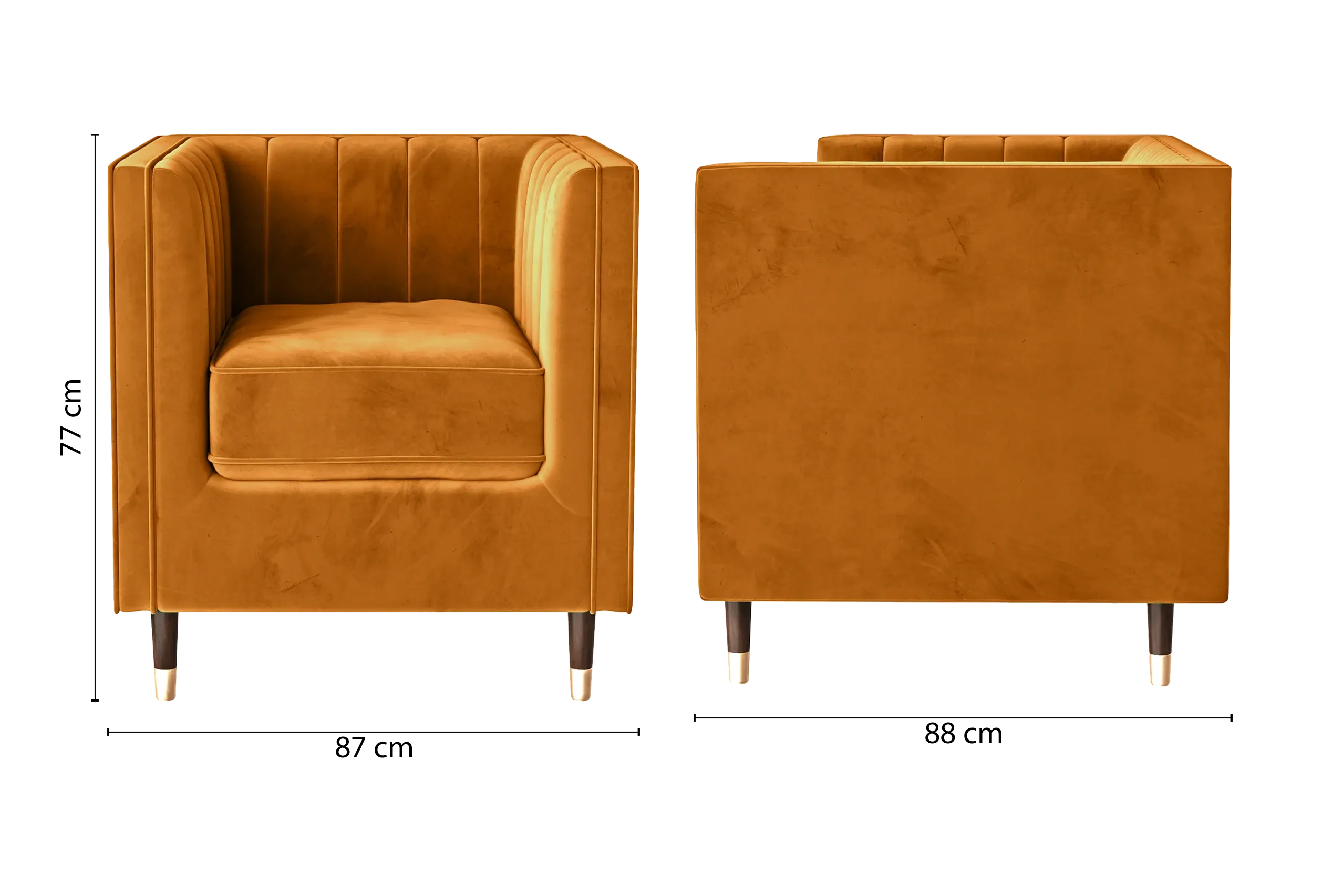 Tivoli Armchair Gold Velvet