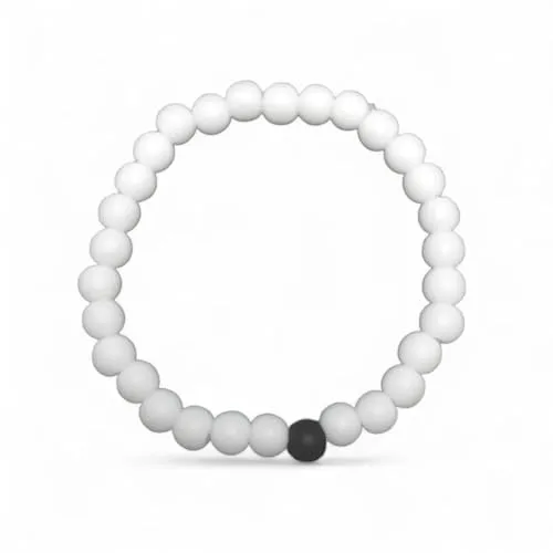 Tlims Fashion Hub Letz Bracelets - Stylish Matte Finish with Trendy White and Black Beads - Unisex Fashion Accessories