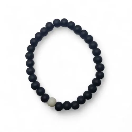 Tlims Fashion Hub Letz Bracelets - Stylish Matte Finish with Trendy White and Black Beads - Unisex Fashion Accessories