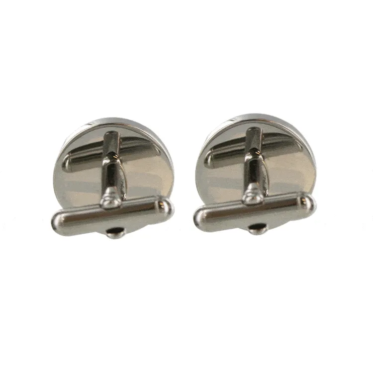 TNC Round Silver Cufflinks