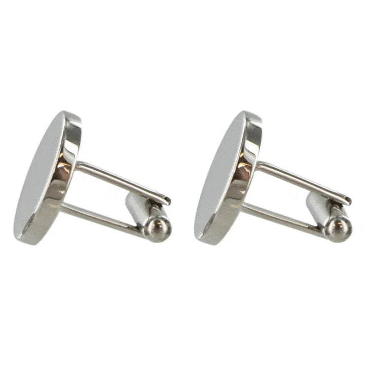 TNC Round Silver Cufflinks