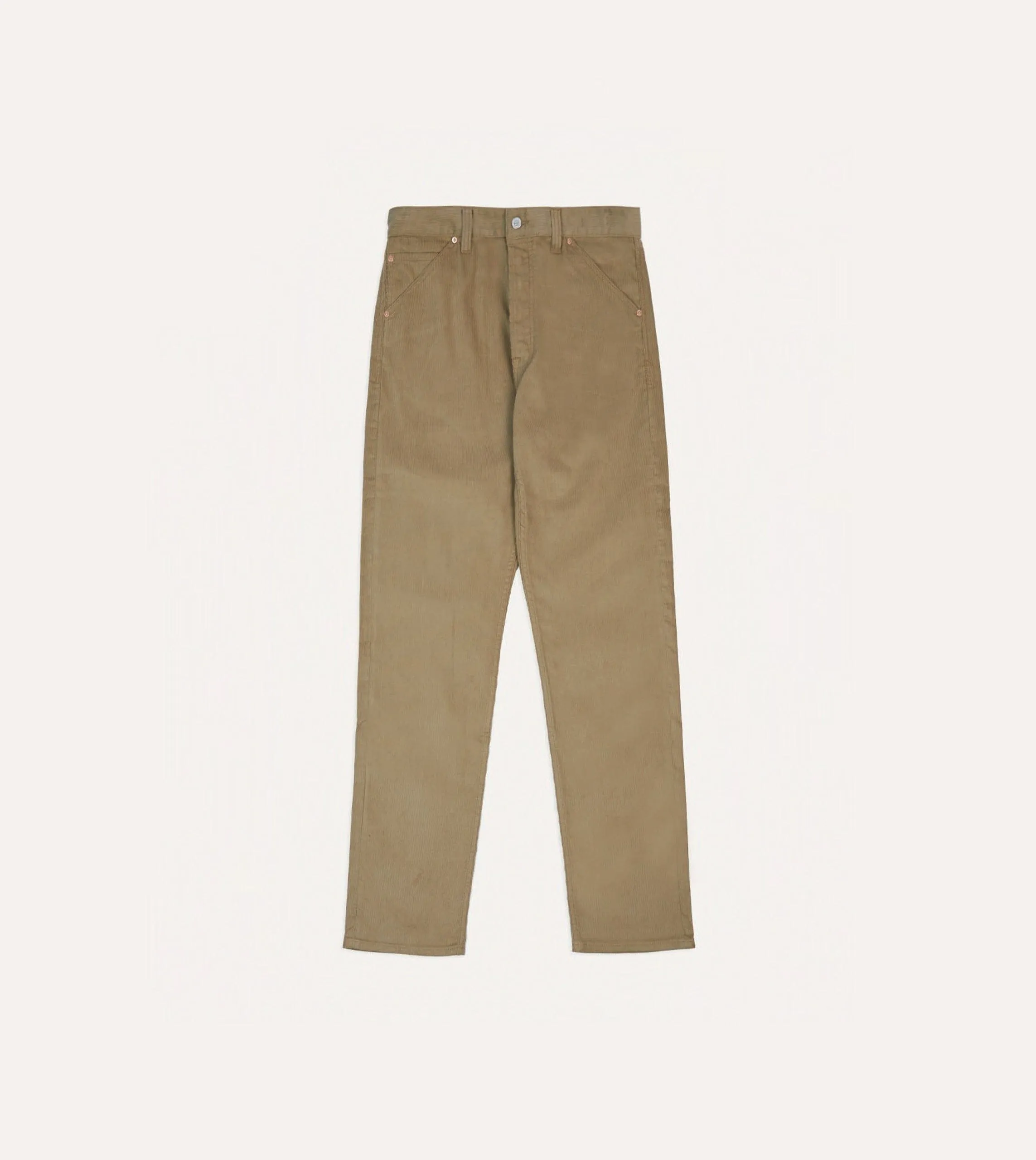 Tobacco Japanese Selvedge Needlecord Five-Pocket Trousers