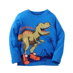 Toddler Boy Letter Dinosaur Print Casual Tee