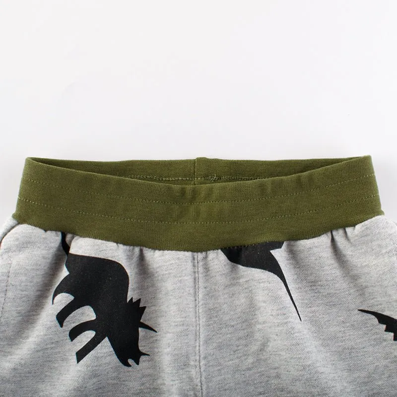 Toddler Boy's Dinosaur Print Cotton Shorts